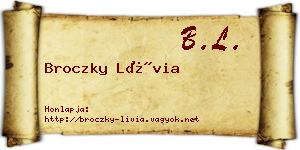 Broczky Lívia névjegykártya